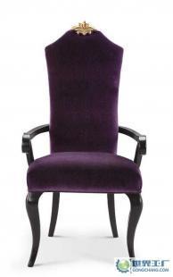 新古典酒店家具——FD130餐椅 喷黑色钢琴漆与进口面料的完美融合